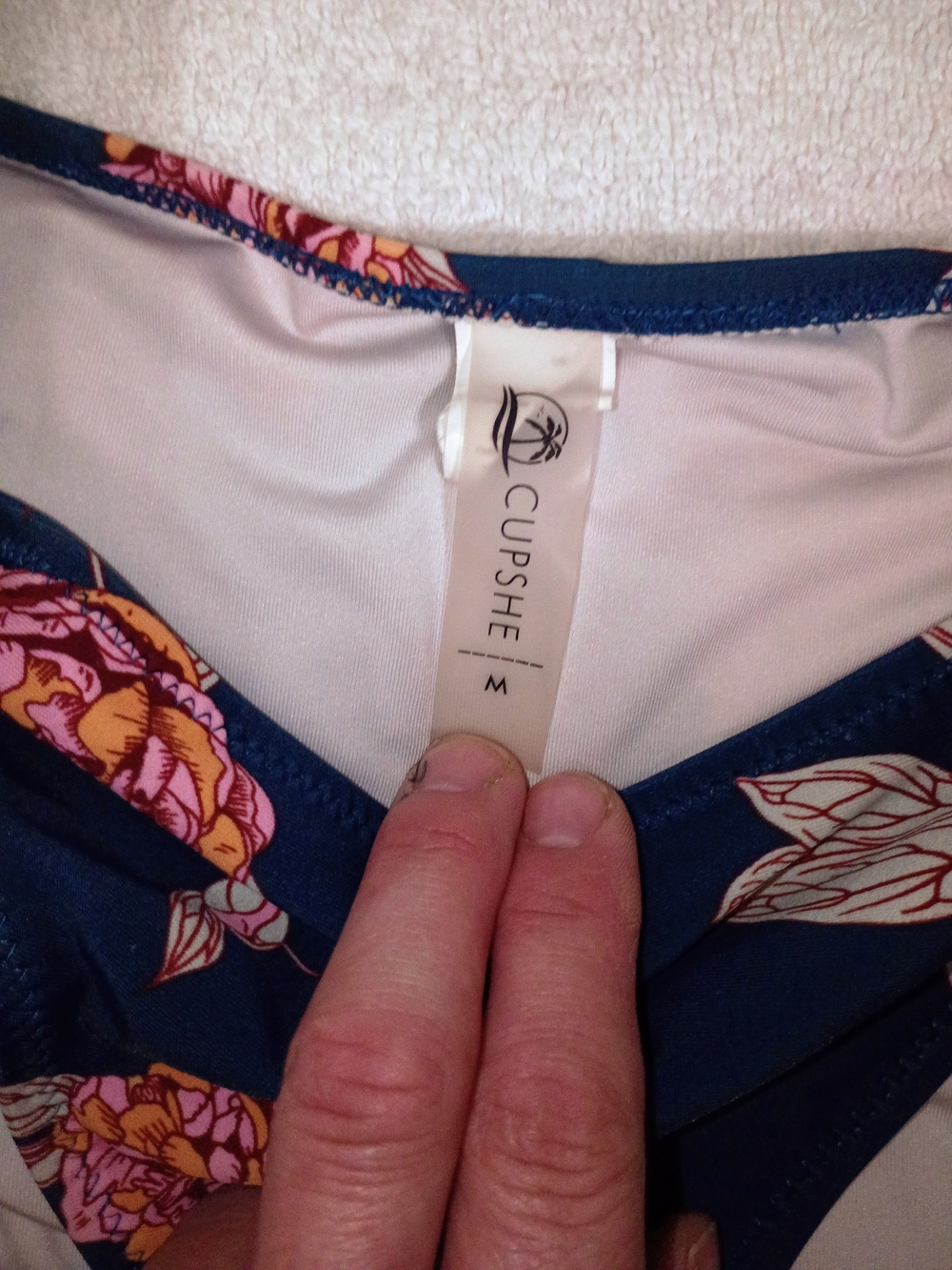 Cupshe Navy Floral Halter Bikini bottoms